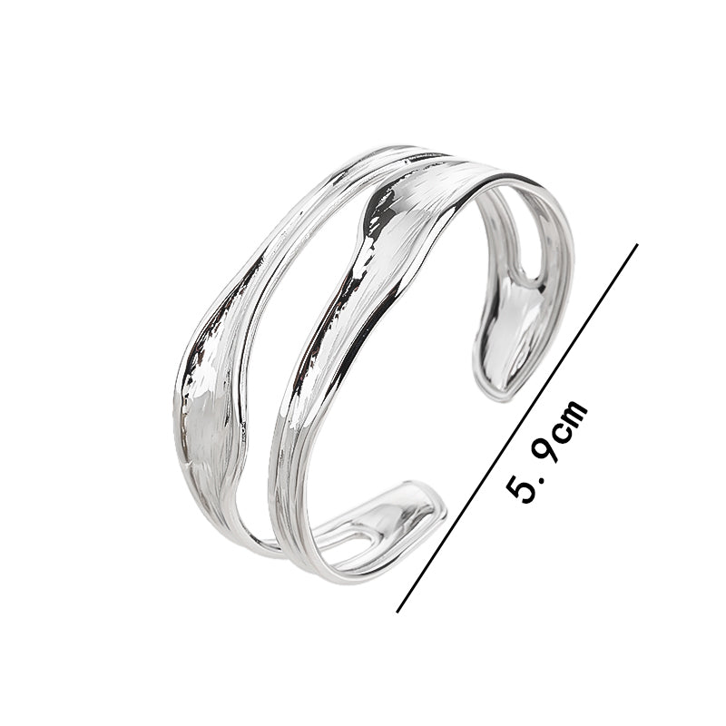 silver Cuff Bracelet for Women Adjustable Silver Open Cuff Bangle Bracelet
