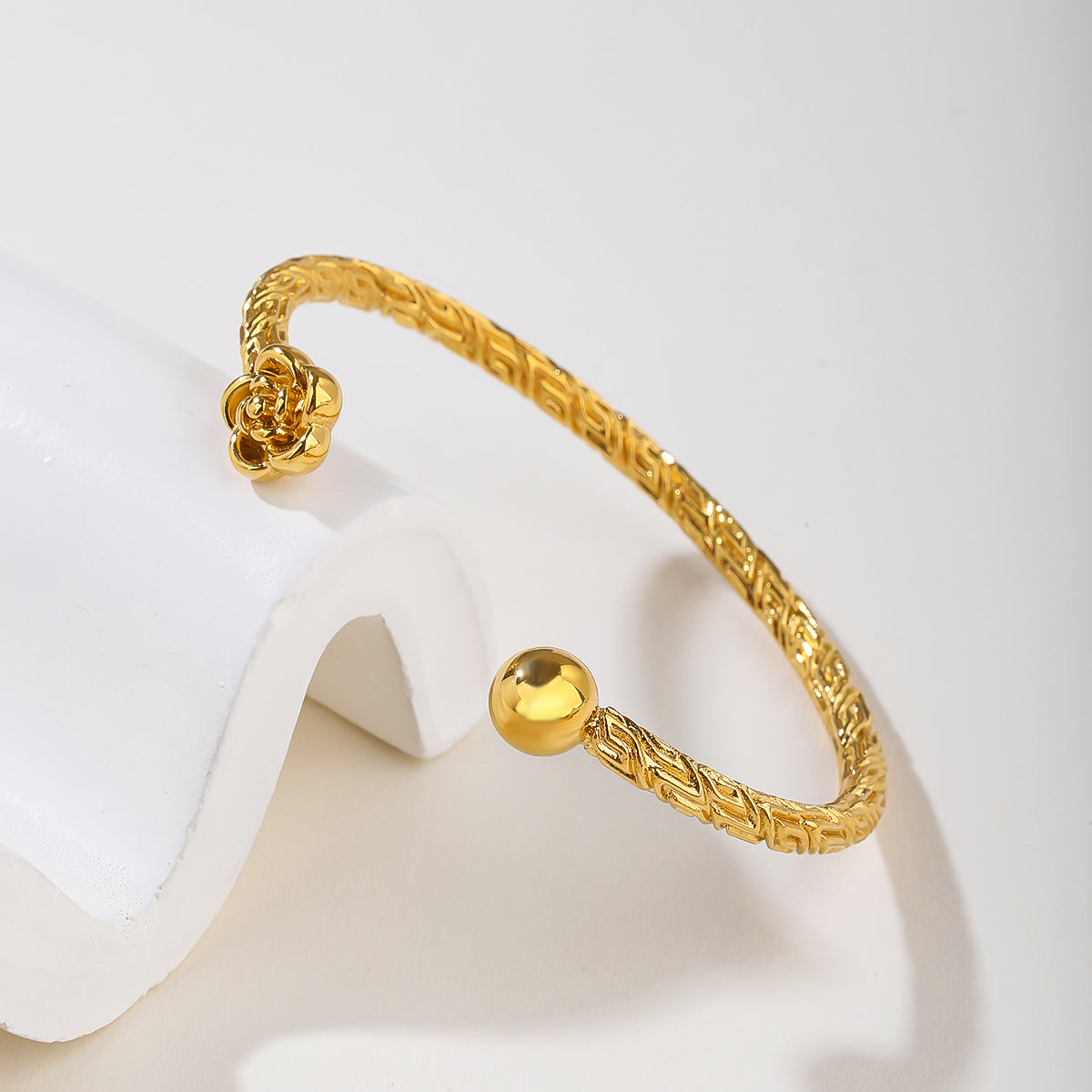 18k gold-plated fashionable stainless steel simple texture bracelet women's jewelry thin bracelet bracelet wholesale