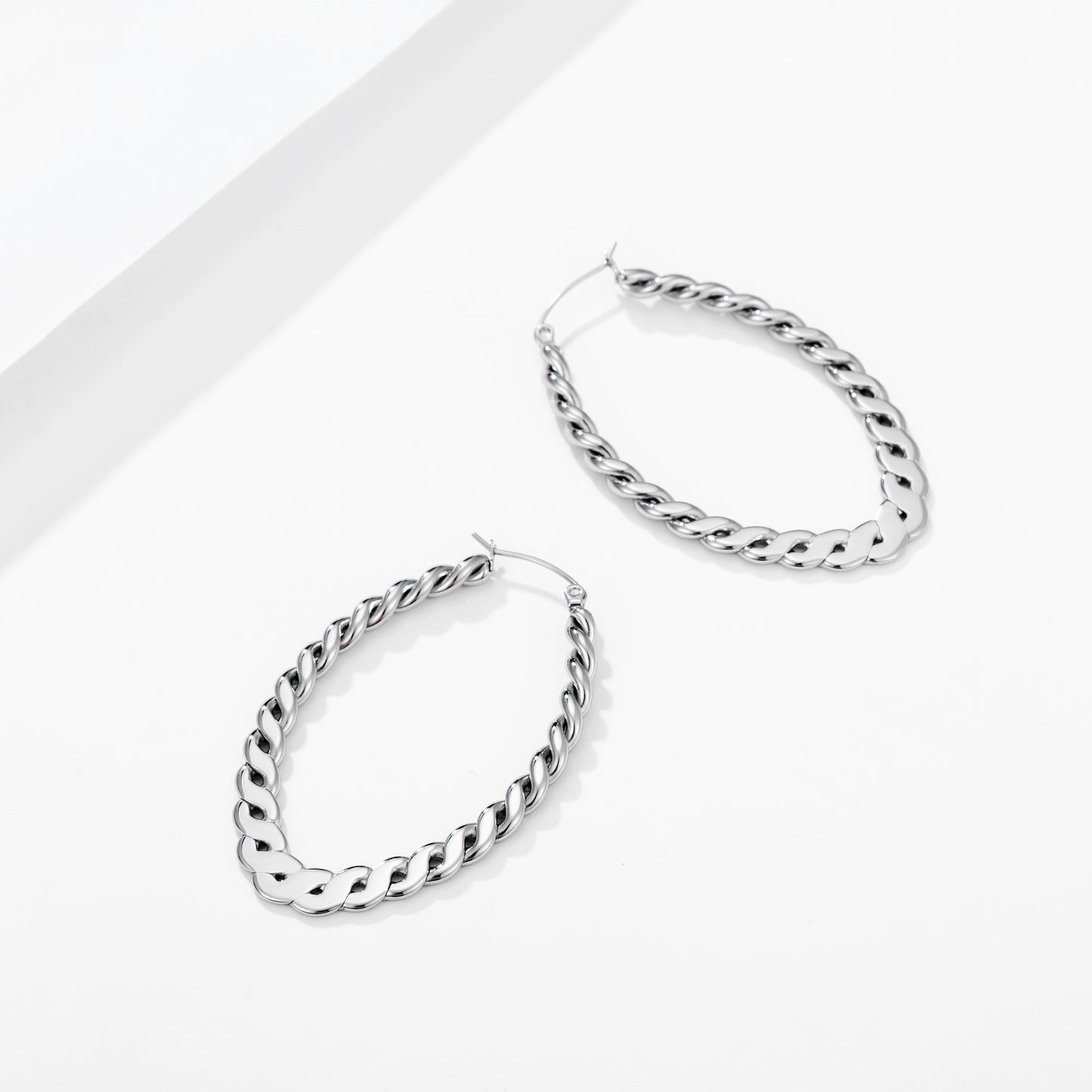 Braided Oval Hoops Earrings