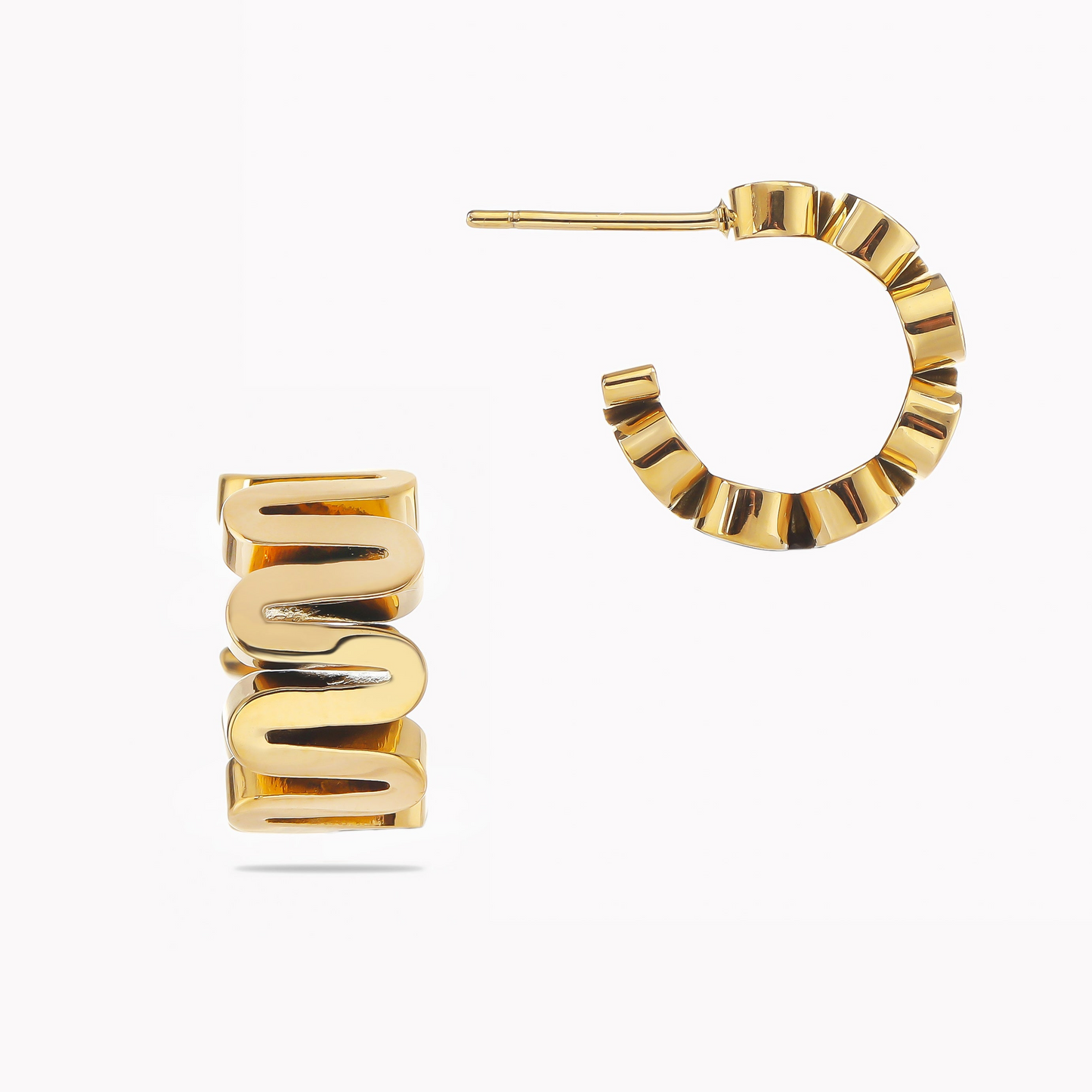 Maze Half Hoops earring