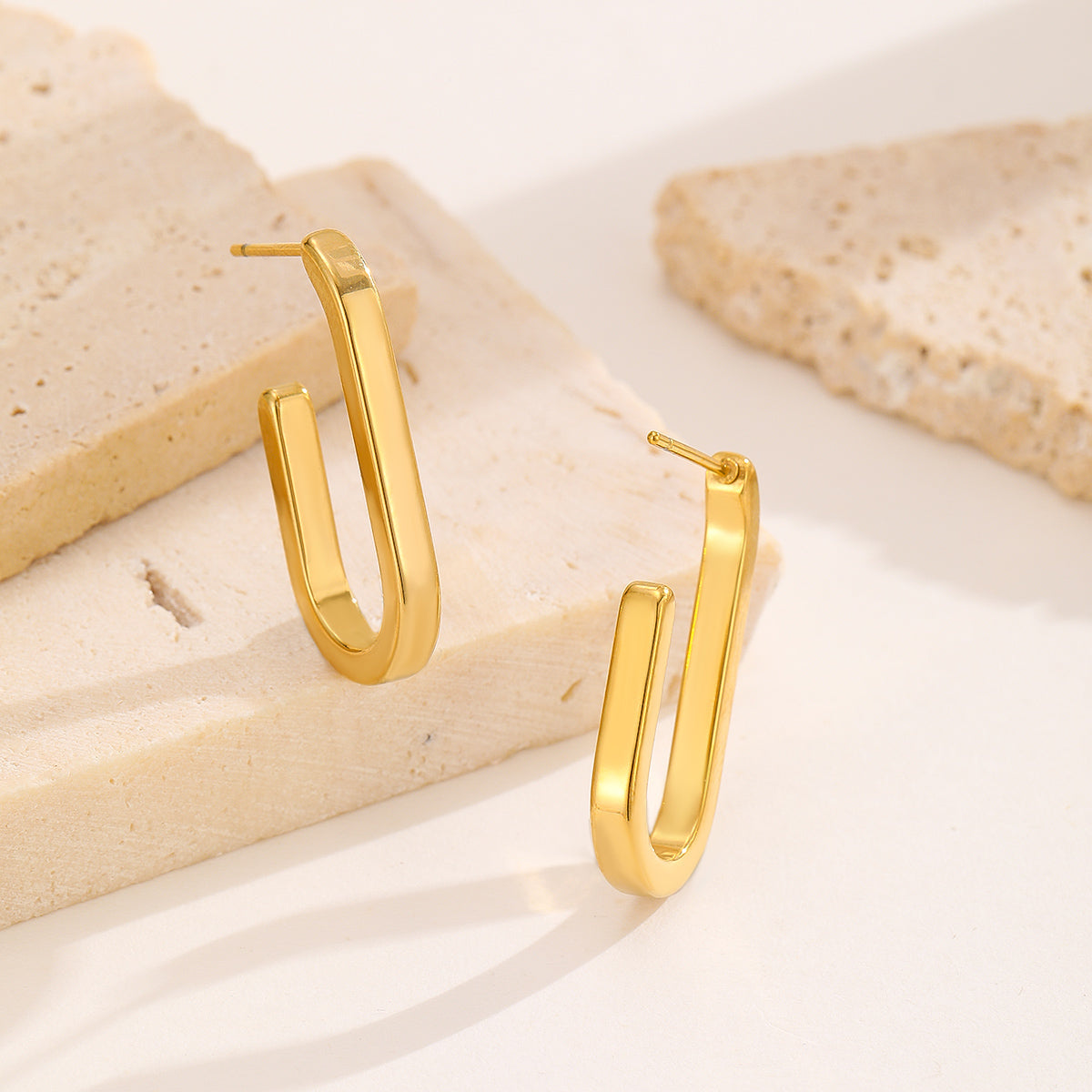 Open Rectangular Earring Hoops