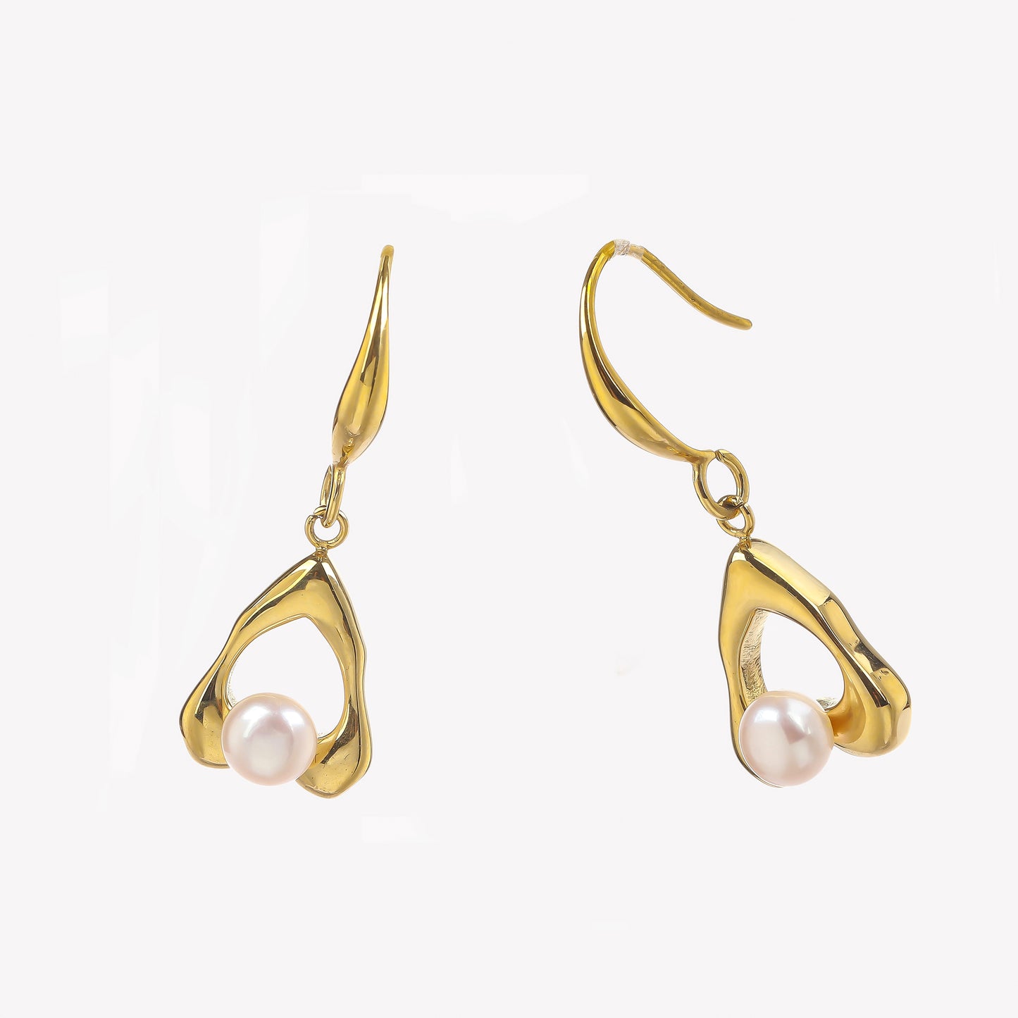 Teardrop Pearl Hoops Earrings