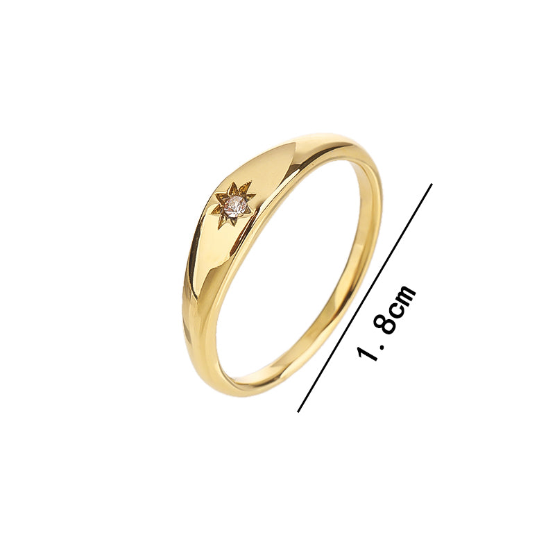Stainless Steel Leaf Flower Signet Style Wedding Statement Promise Anniversary Engagement Ring
