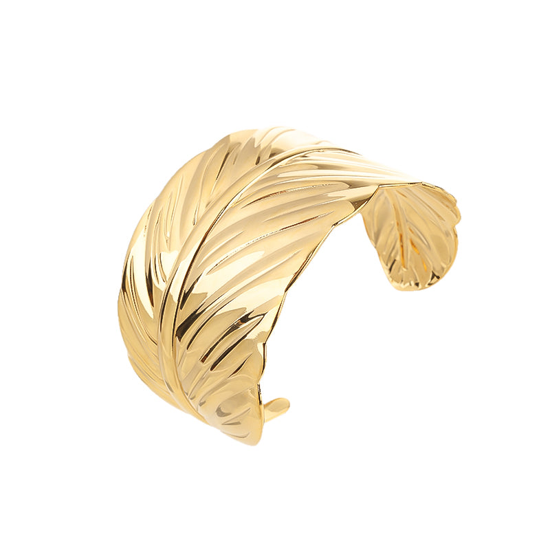 Leaf Wire Open Bracelet Hollow Wide Cuff Bracelets Adjustable Gold Open Cuff Bangle Bracelet