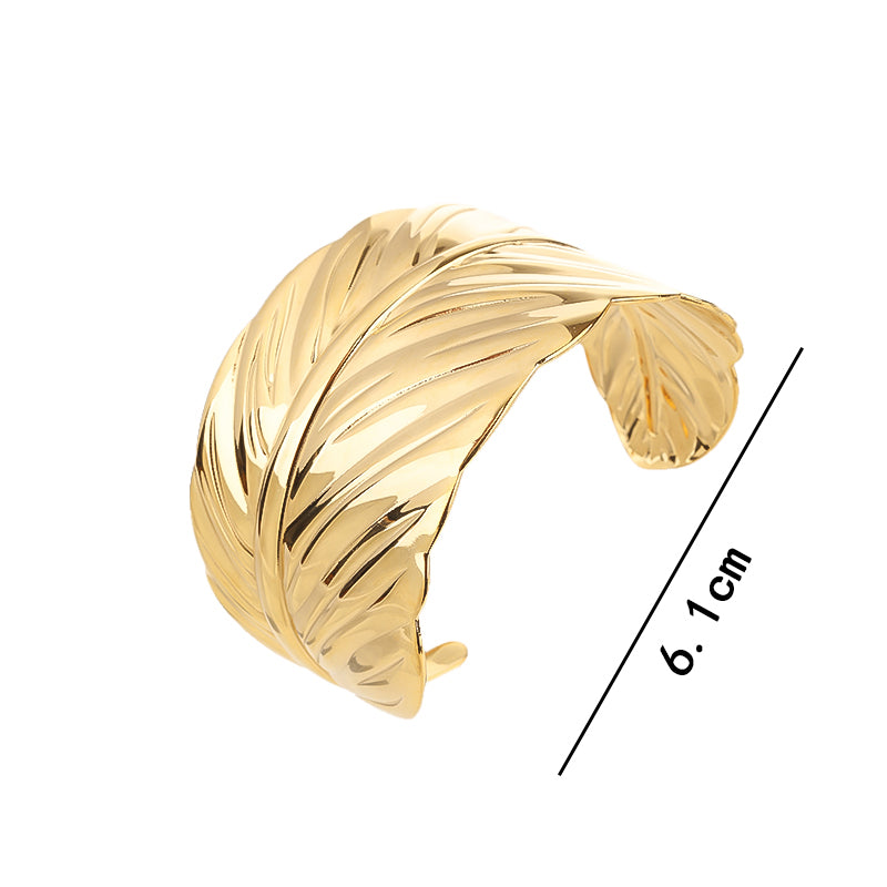 Leaf Wire Open Bracelet Hollow Wide Cuff Bracelets Adjustable Gold Open Cuff Bangle Bracelet