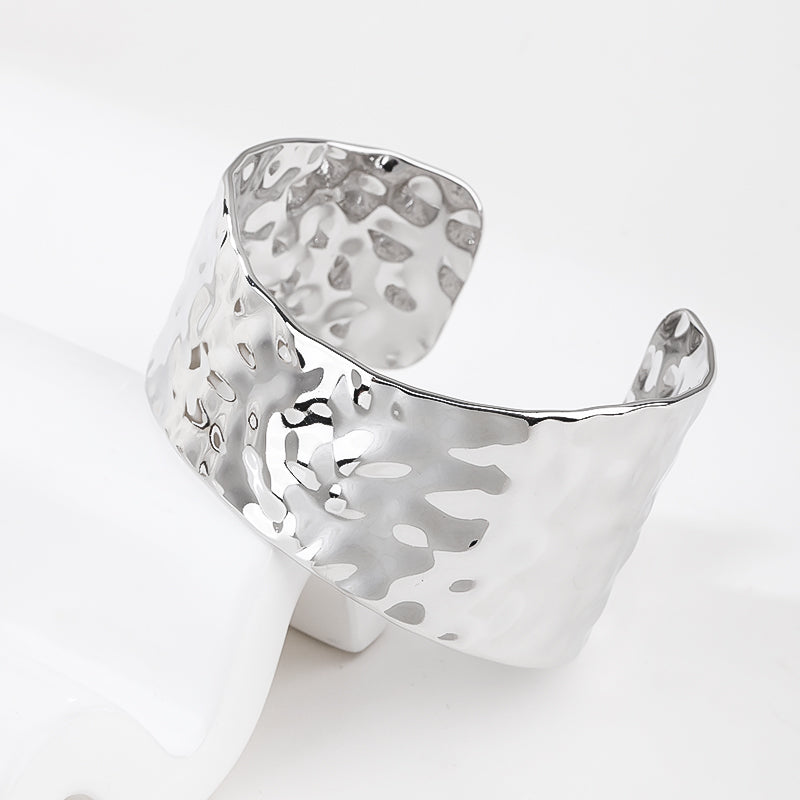 Silver Bangle Bracelets for Women Thick Arm Cuff Bangle Bracelet Wrist Wrap Bracelet Jewelry