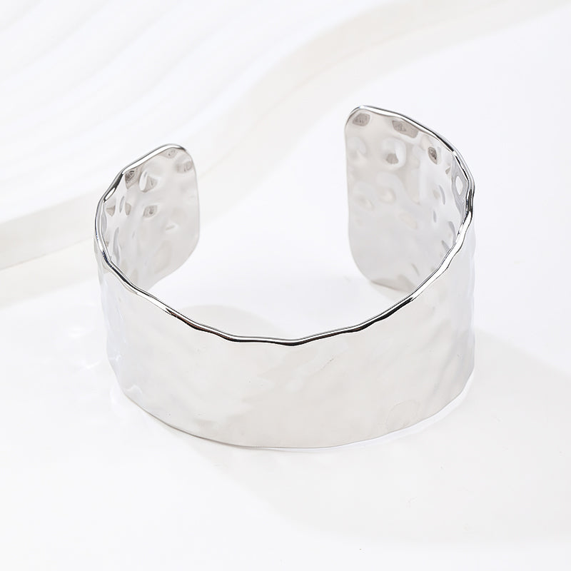Silver Bangle Bracelets for Women Thick Arm Cuff Bangle Bracelet Wrist Wrap Bracelet Jewelry