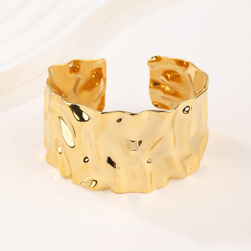 Gold Bangles Cuff Bracelets for Women Non Tarnish Chunky Gold Trendy Jewelry Christmas Gifts