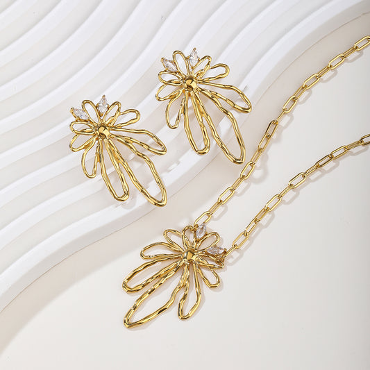 Sunflower Line Series Set includes earrings and necklace