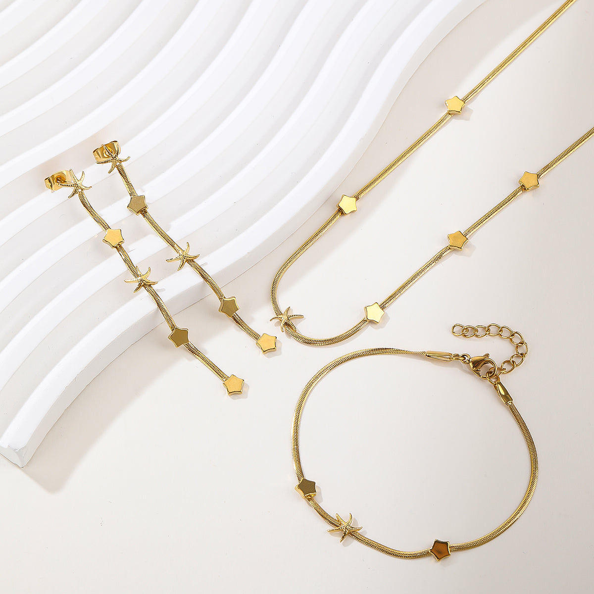 2026 Premium Polished Stainless Steel Jewelry Set Adapt to mid to high end e-commerce or offline stores
