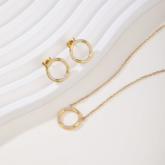 2026 Premium Stainless Steel Pearl Set, Elegant Necklace & Drop Earrings for Special Occasions