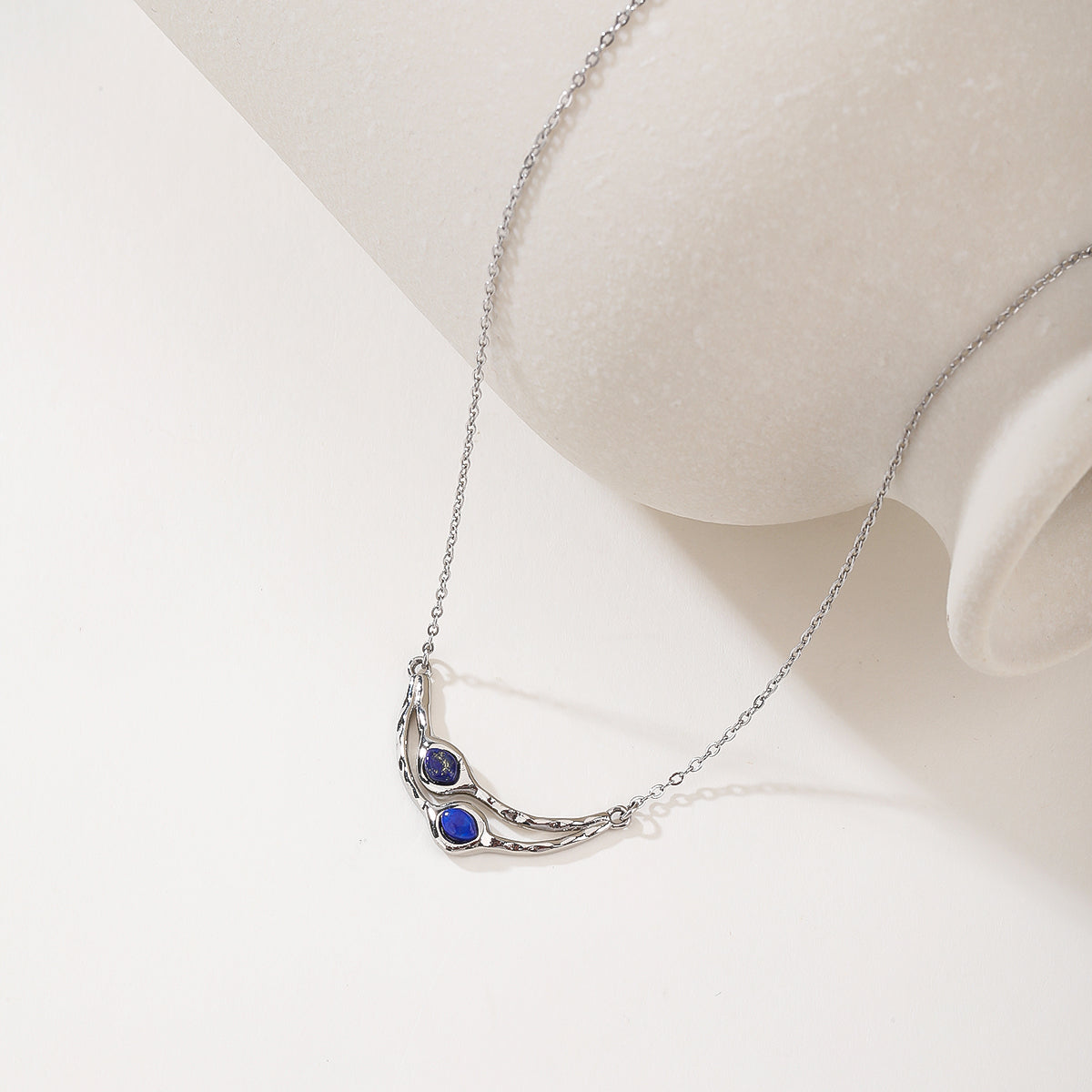 2026 Minimalist Pearl Jewelry Set - Stainless Steel Necklace & Earrings for Modern Women