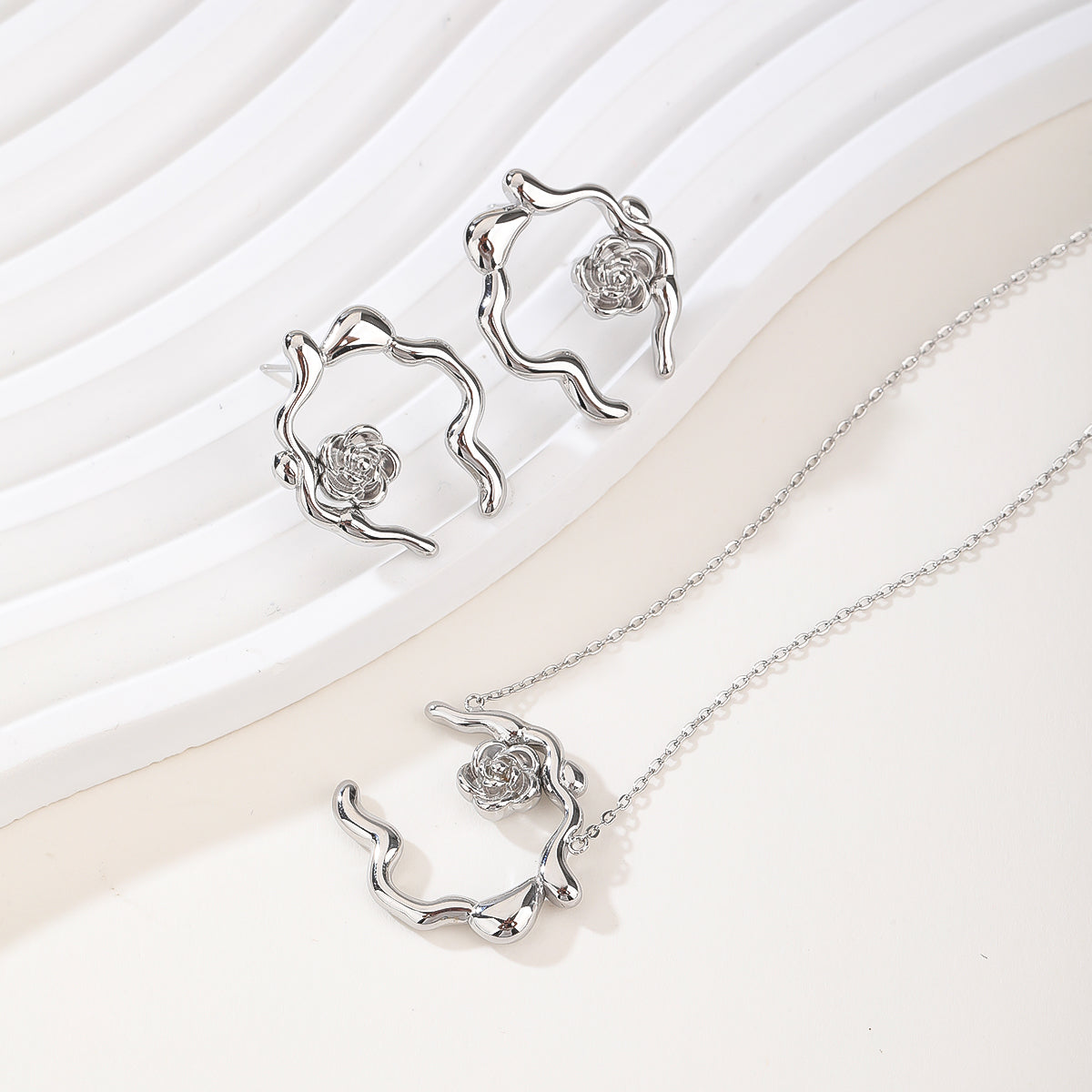 2026 Pearl Vibes - Stainless Steel Necklace & Earrings Set