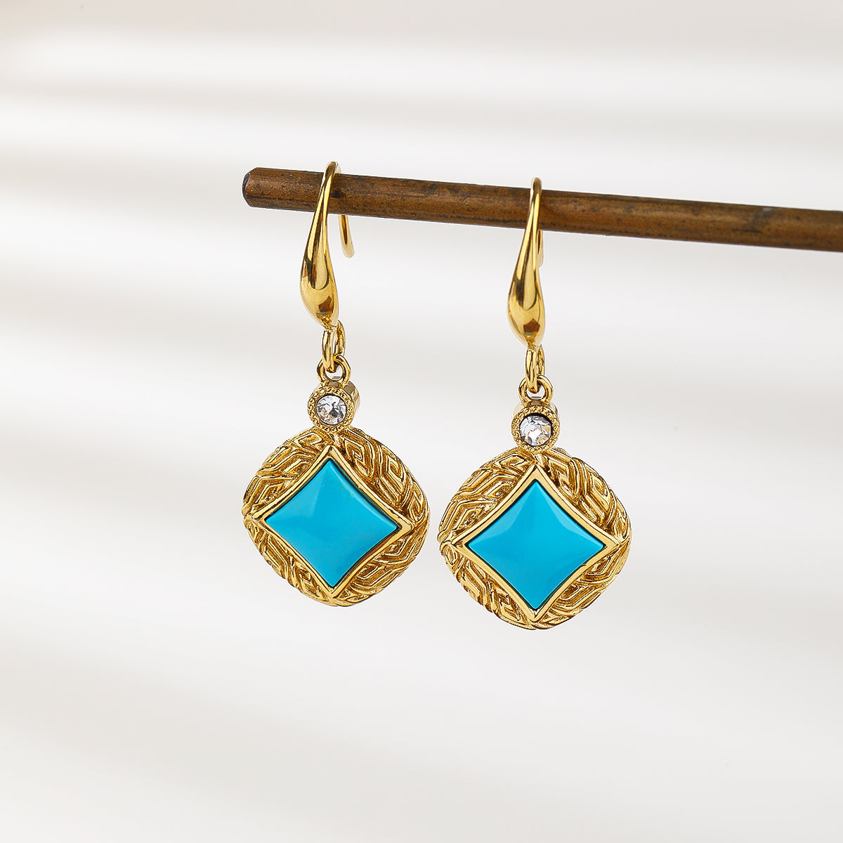 Bohemian Turquoise Jewelry for Women Western Set Adjustable Rings and Necklace Vintage Drop Earrings Bracelet Turquoise Jewelry