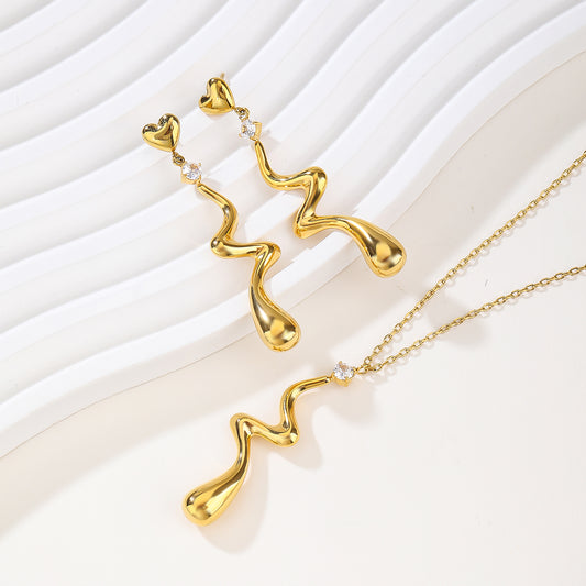 Imitation Cubic Zironia Diamond Teardrop Earrings Necklace Bracelet Jewelry Set For Bride Bridesmaids Bridal Wedding Party Jewelry