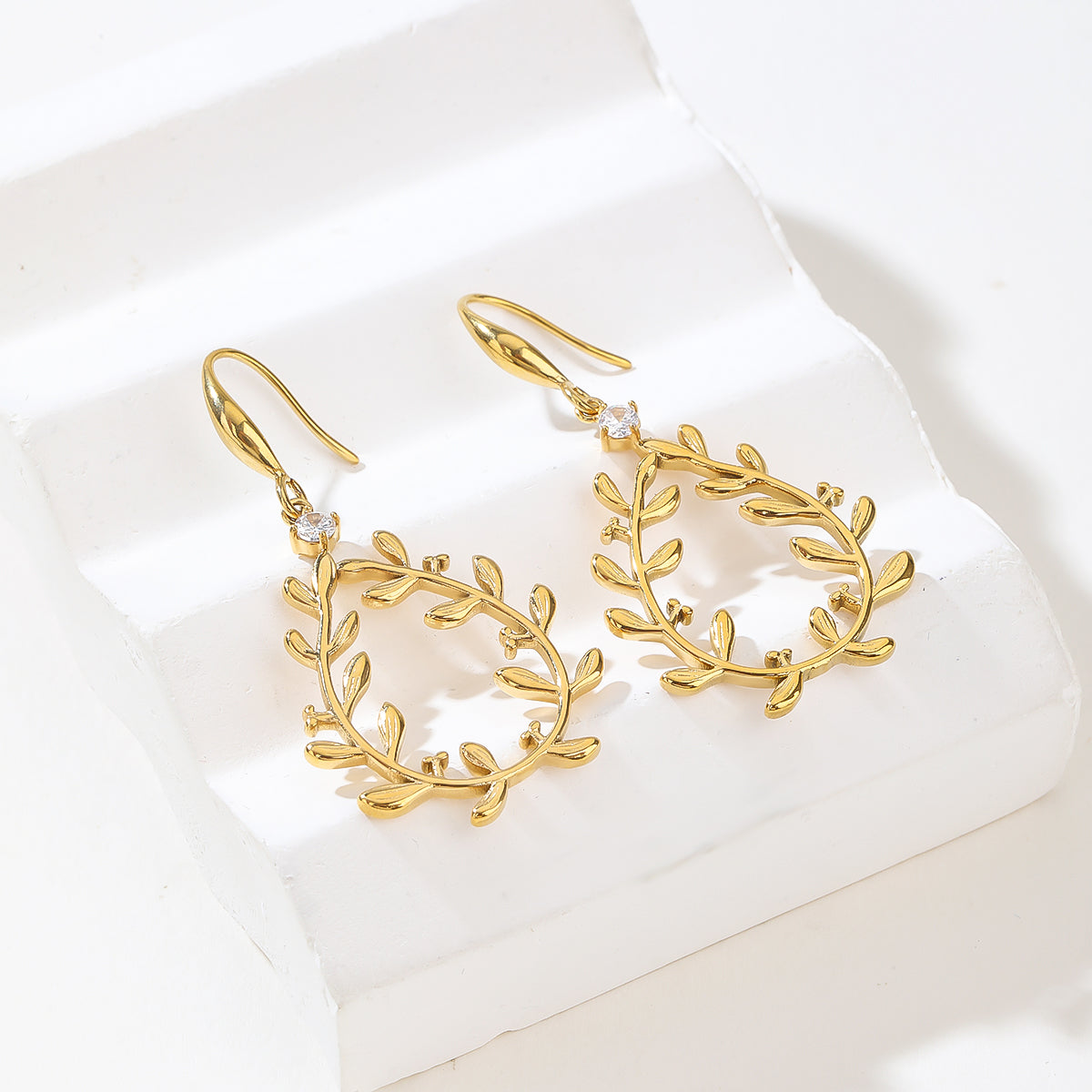 14K Gold Plated French Leverback Earrings, Hypoallergenic Lightweight Statement Hammer Square Bar Long Drop Earring for Women
