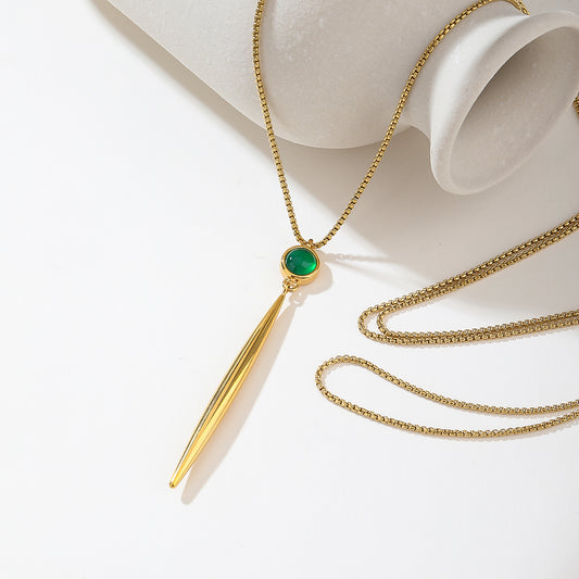 Gold Plated Jewelry Set for Women Silver Teardrop Pendant Necklace Trendy Long Necklace with Snake Chain Fashion Dangle Earring