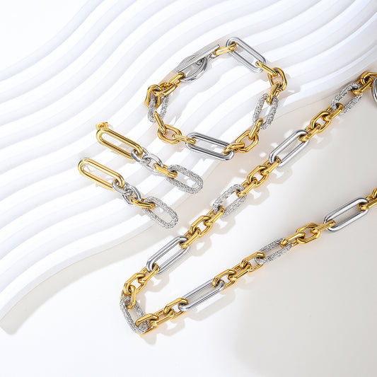 Stainless Steel Cuban Link Chain and Bracelet Set for Men, Chains 3.5mm/5mm/7mm Width, No Tarnish & Durable Men's Jewelry