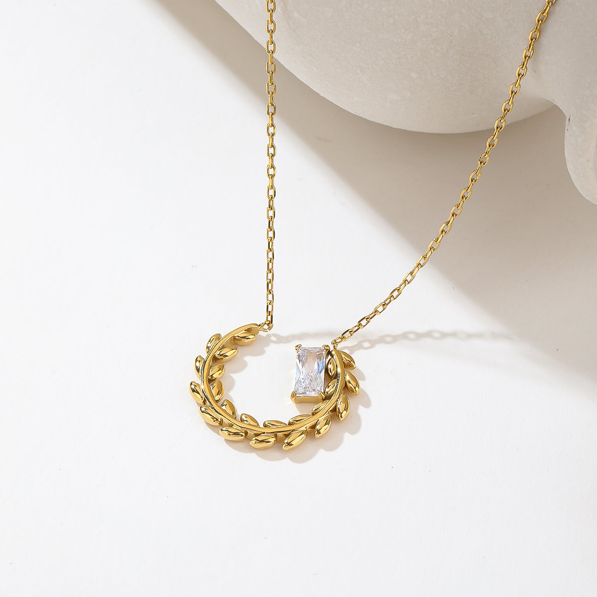 Moon Necklace 14k Solid Gold Crescent Moon Necklace Filigree Moonstone Pendant Jewelry Birthday Gifts For Women