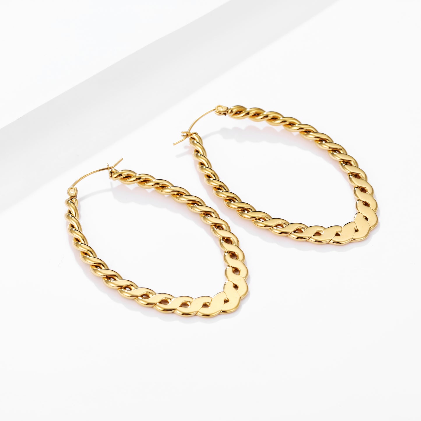 Braided Oval Hoops Earrings