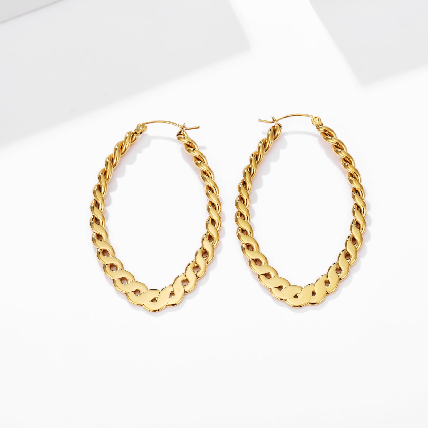 Braided Oval Hoops Earrings