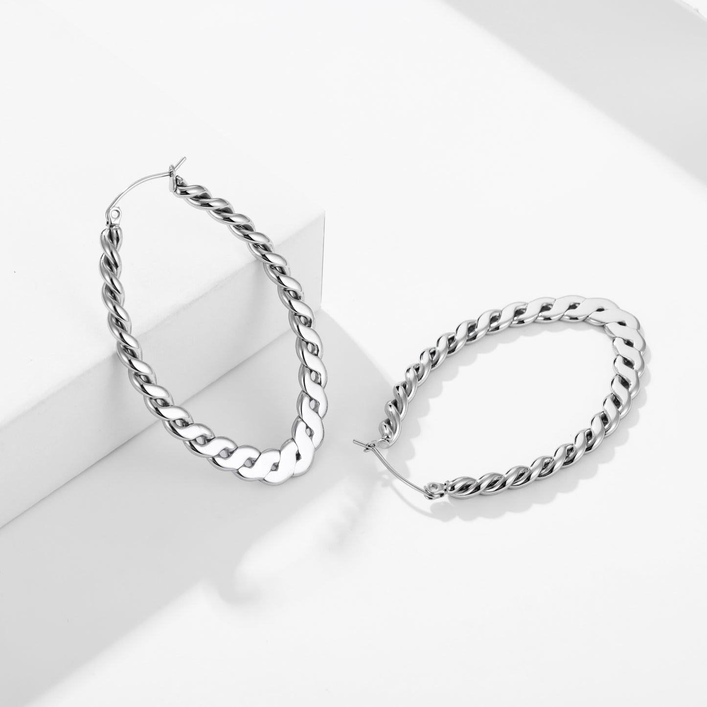 Braided Oval Hoops Earrings