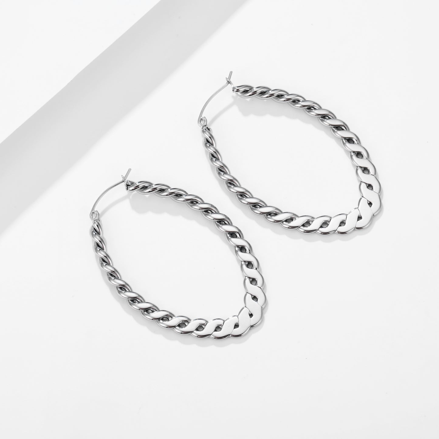 Braided Oval Hoops Earrings