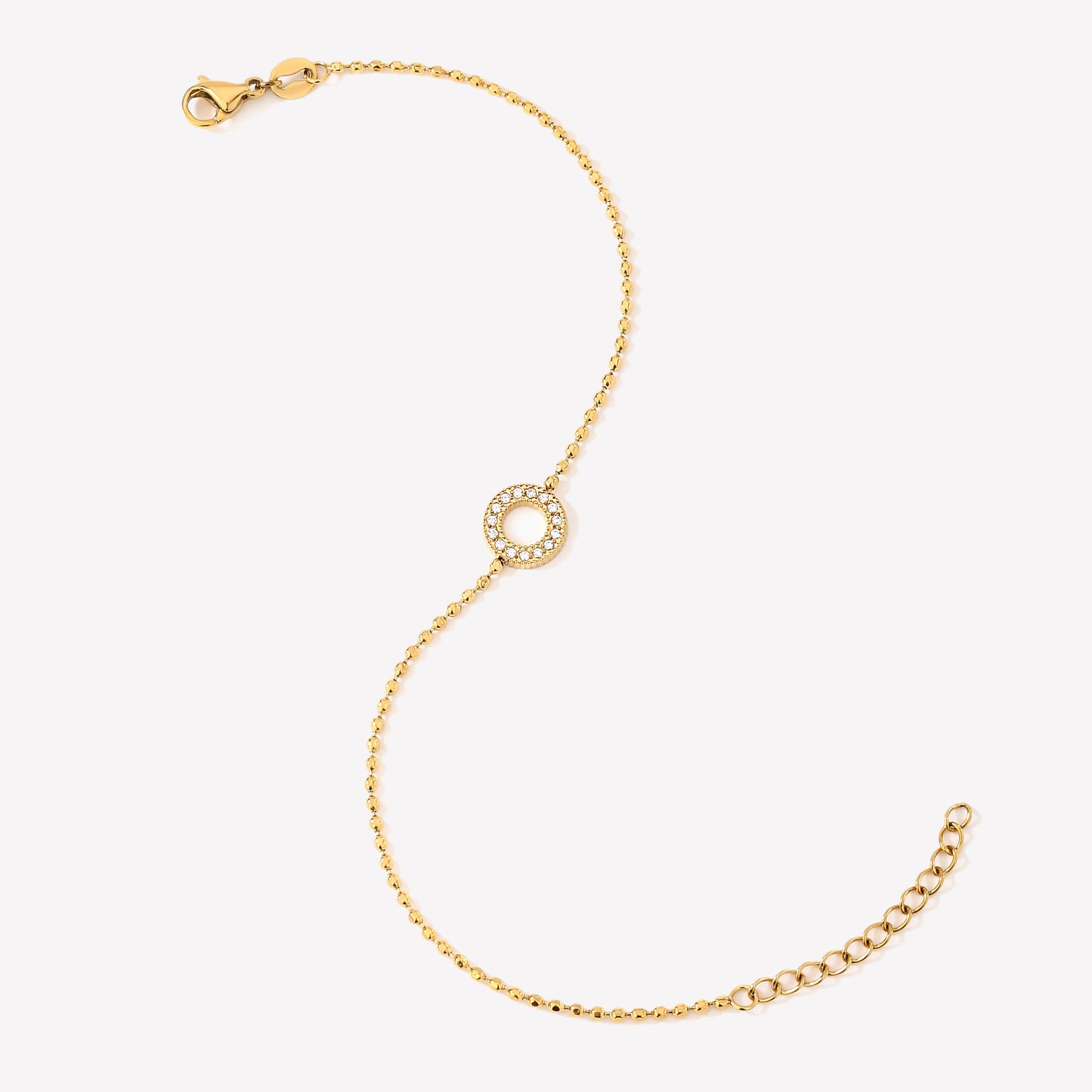 Cristal Framed Open Circle Bracelet 18k Gold Plated