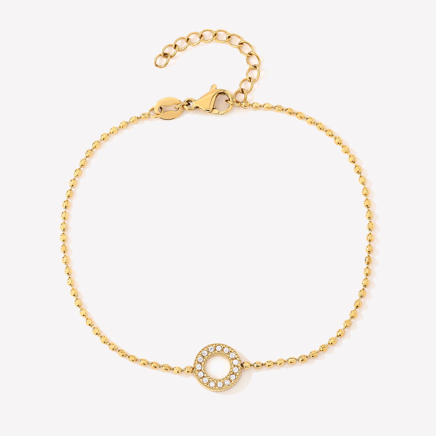 Cristal Framed Open Circle Bracelet 18k Gold Plated