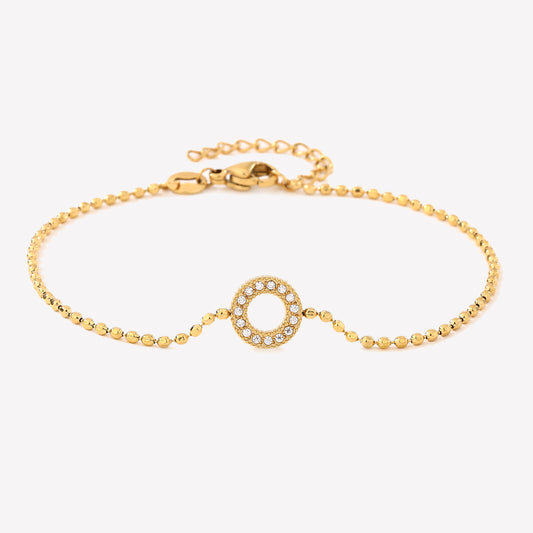 Cristal Framed Open Circle Bracelet 18k Gold Plated