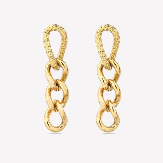 Curb-Chain Drop Earrings