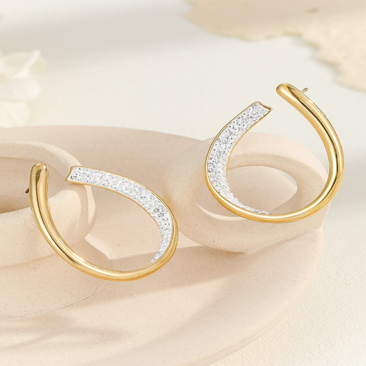 Pave Diamond Hoops Earrings