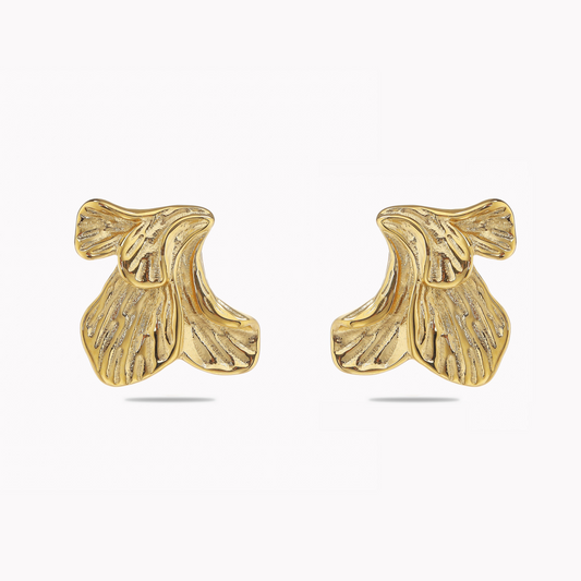 Textured Half Petal Studs Earrings