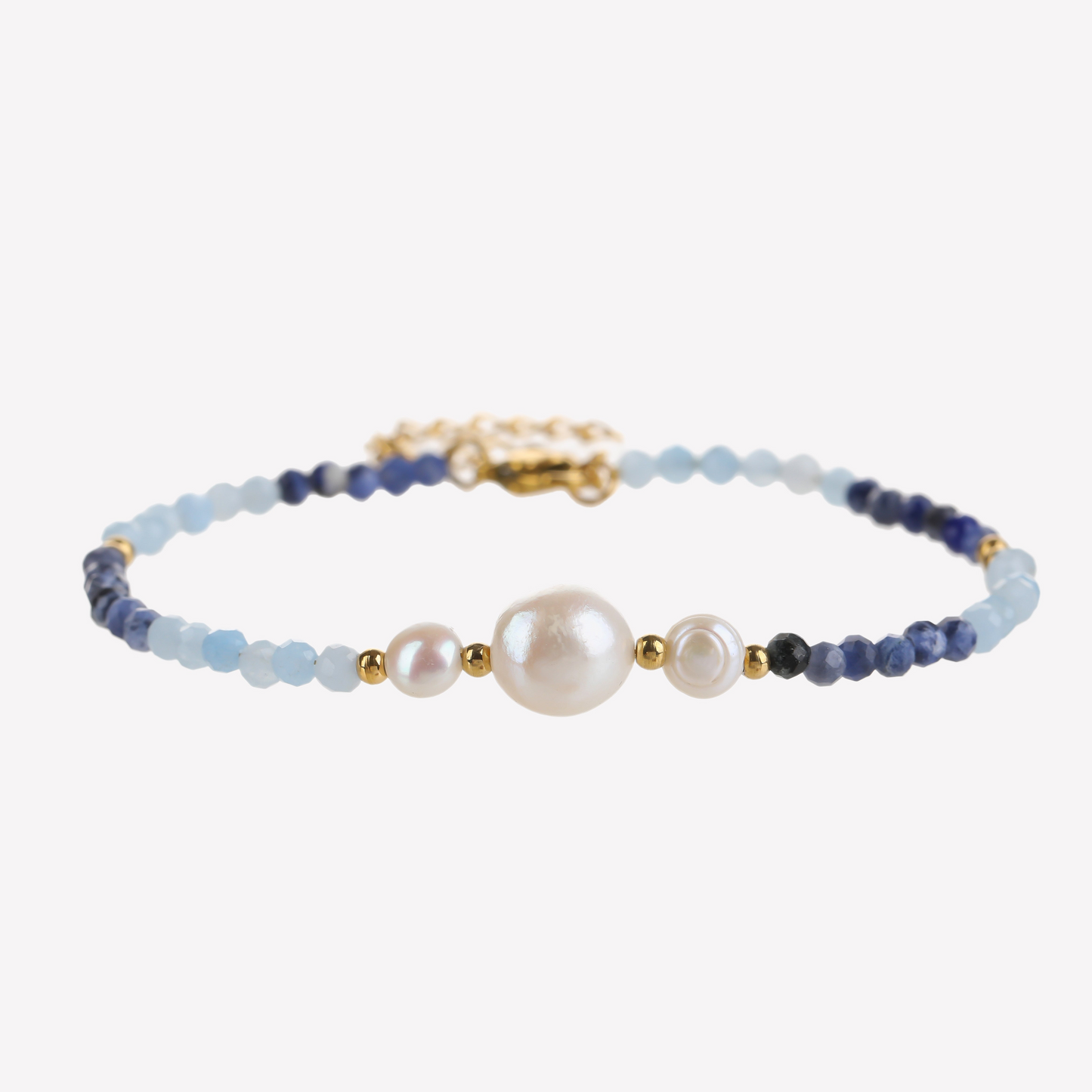 Blue and White Freshwater Pearls Set