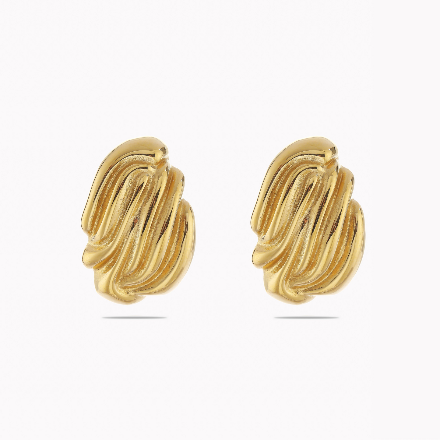 Textured Vintage Wavy Studs Earrings