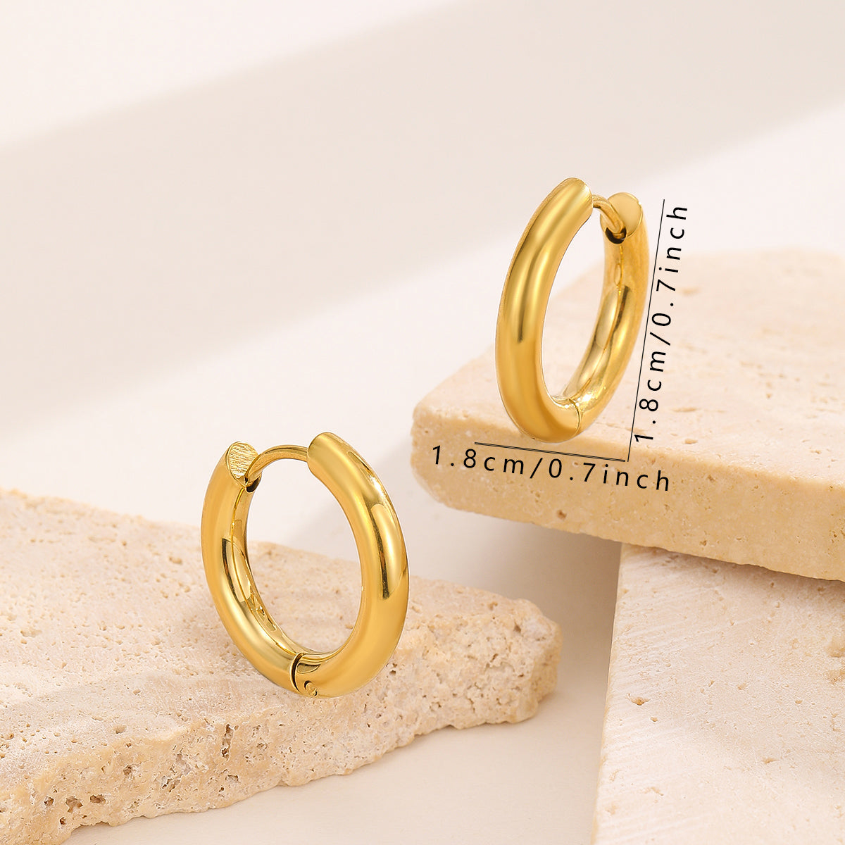 Golden Round Hoops Earrings