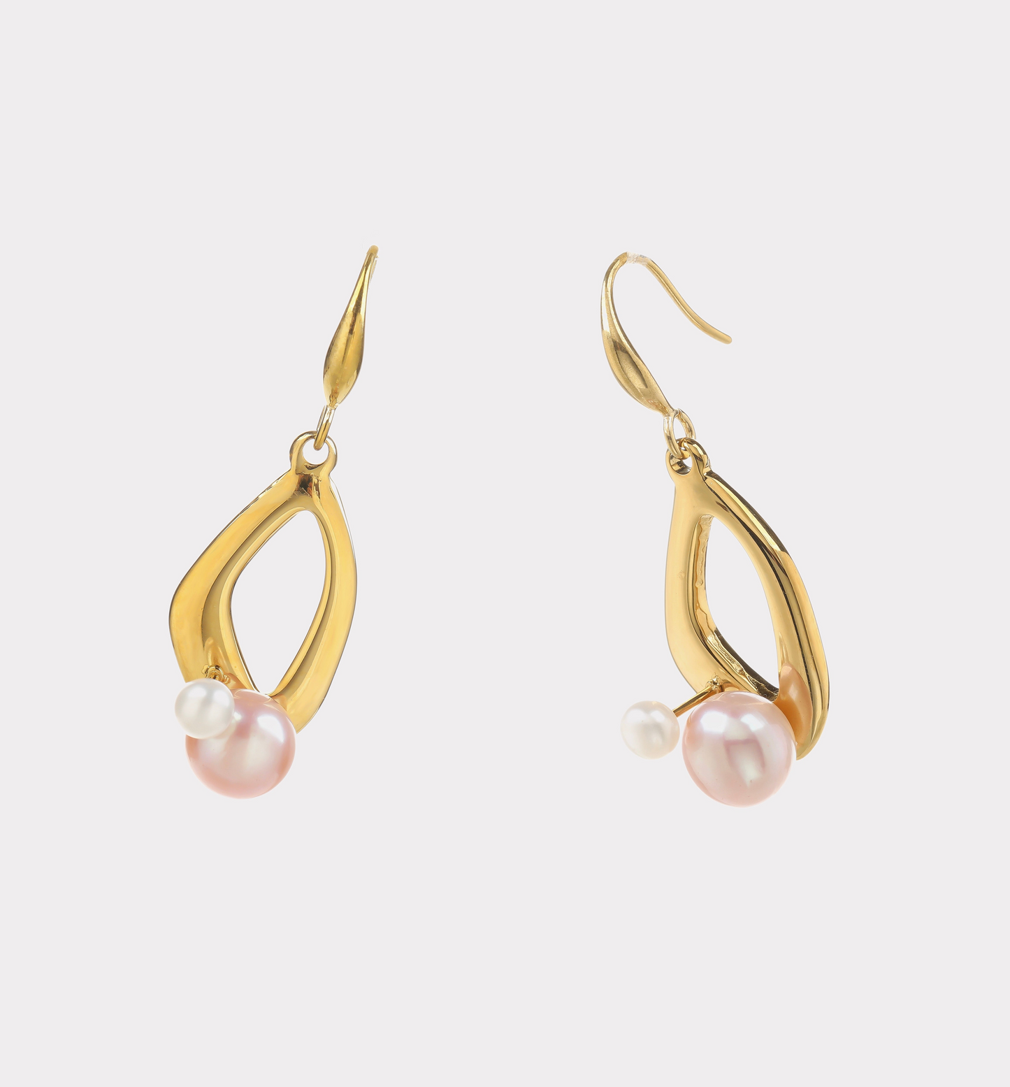 Cultured Pearl Hoops Earrings
