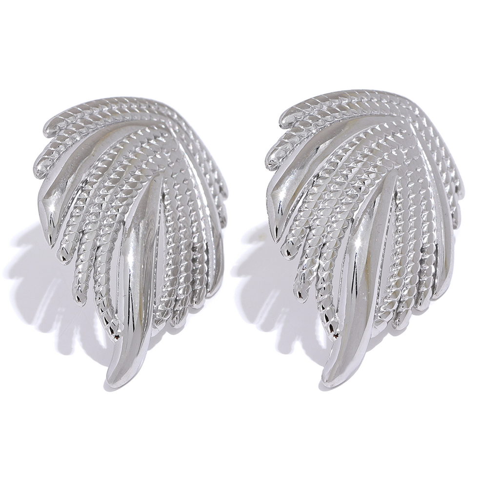 Sculpted Leaf Stud Earrings