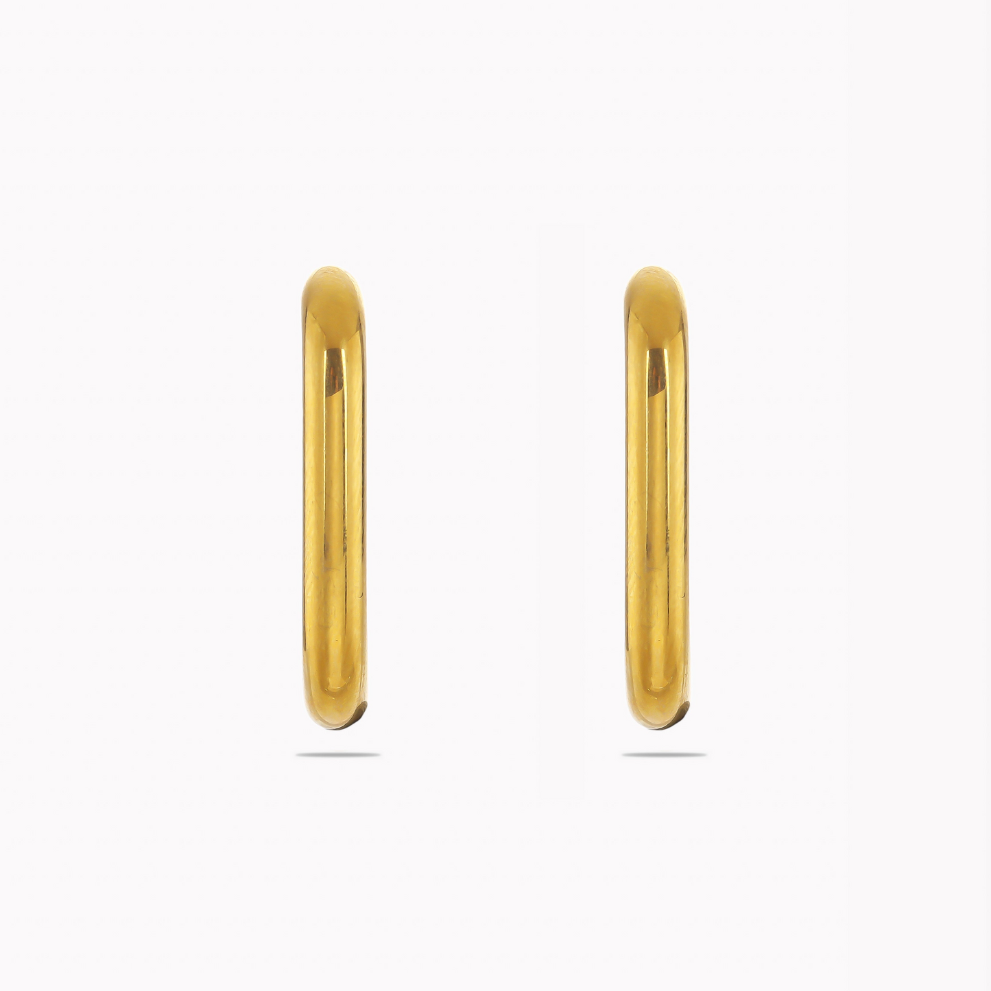 Thick Golden Hoops Open Rectangular Shape