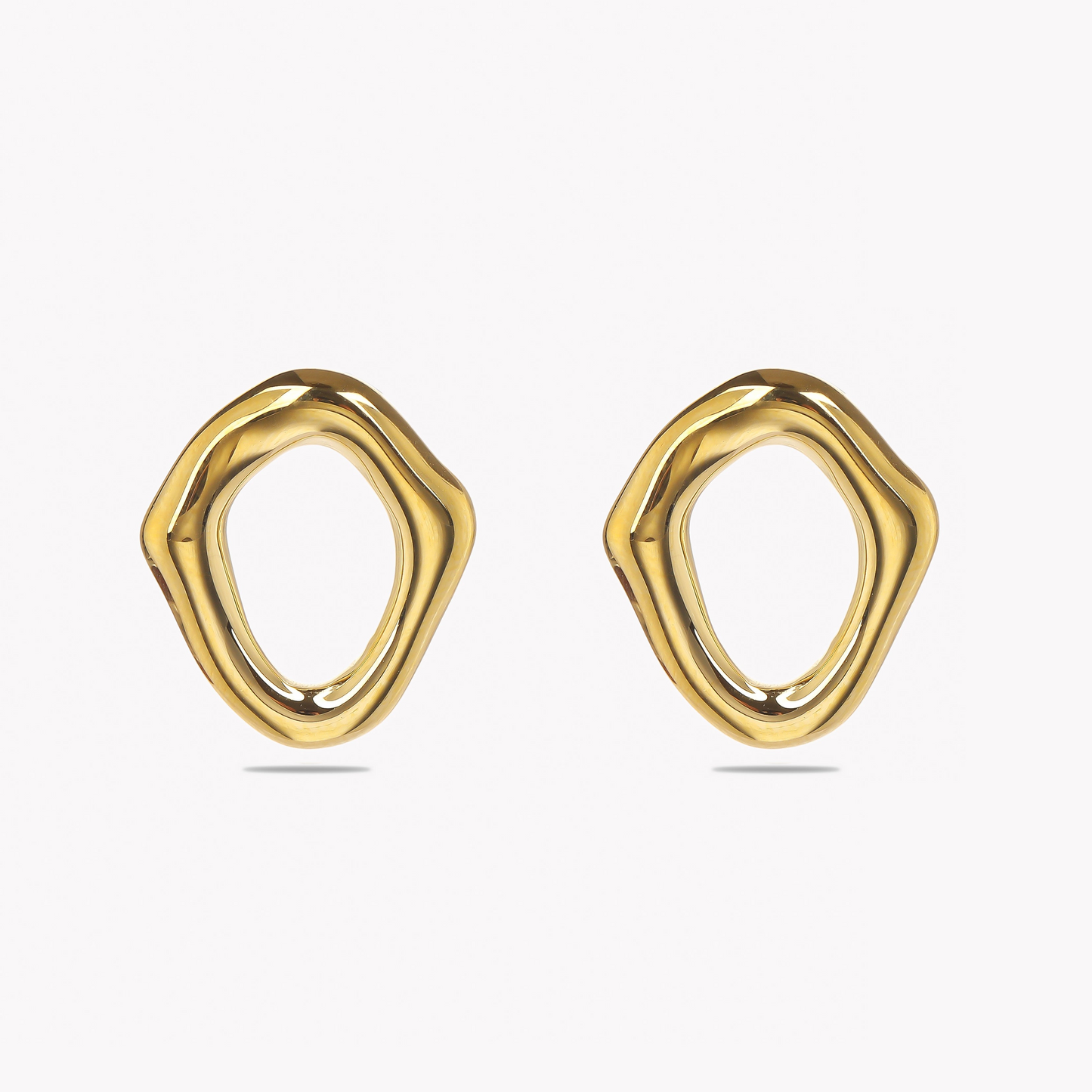 Irregular Oval Wavy Studs Earrings