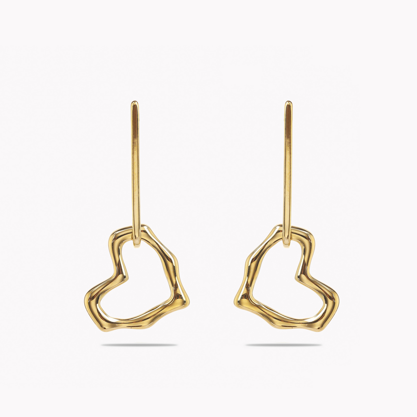 Wavy Drop Heart Earrings