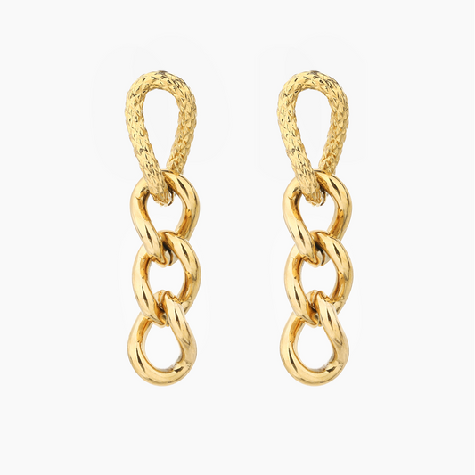 Curb-Chain Drop Earrings