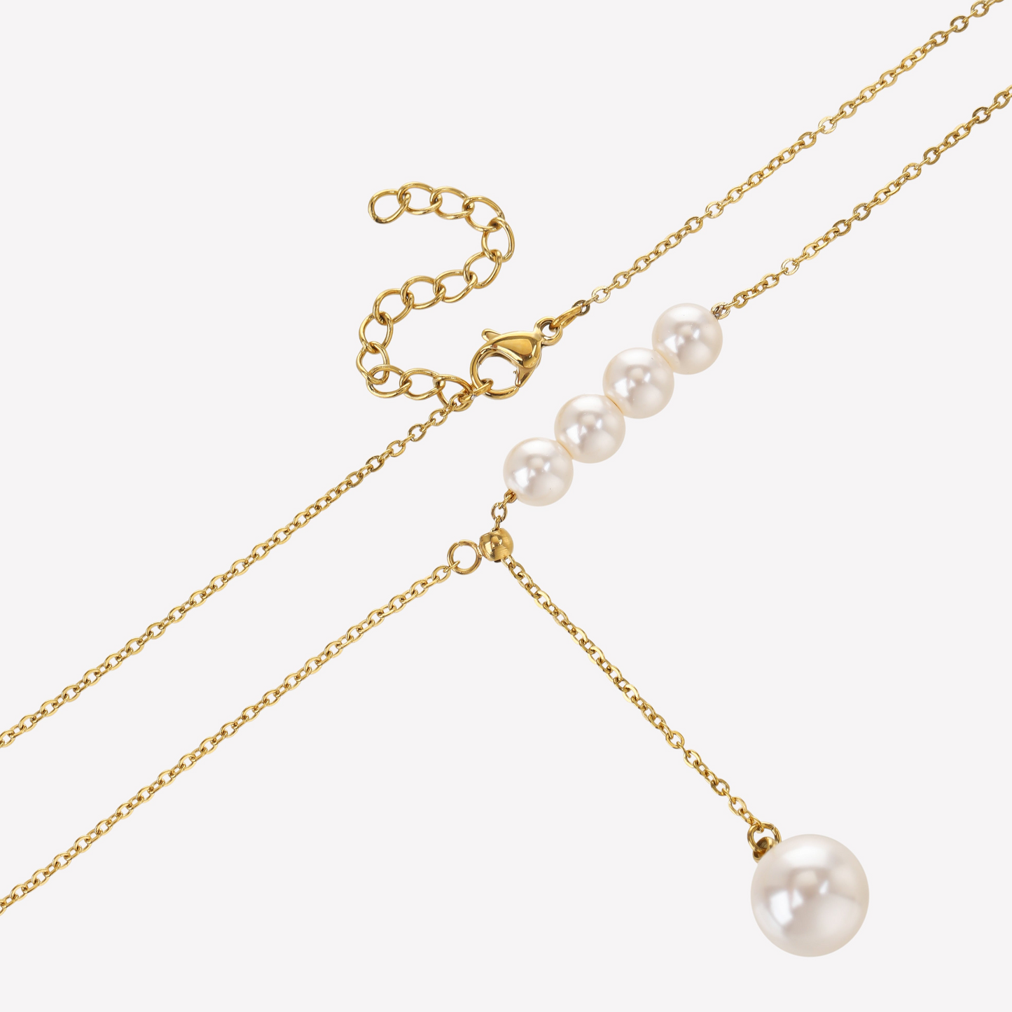 Elegant Pearl-Drop Necklace with Chain