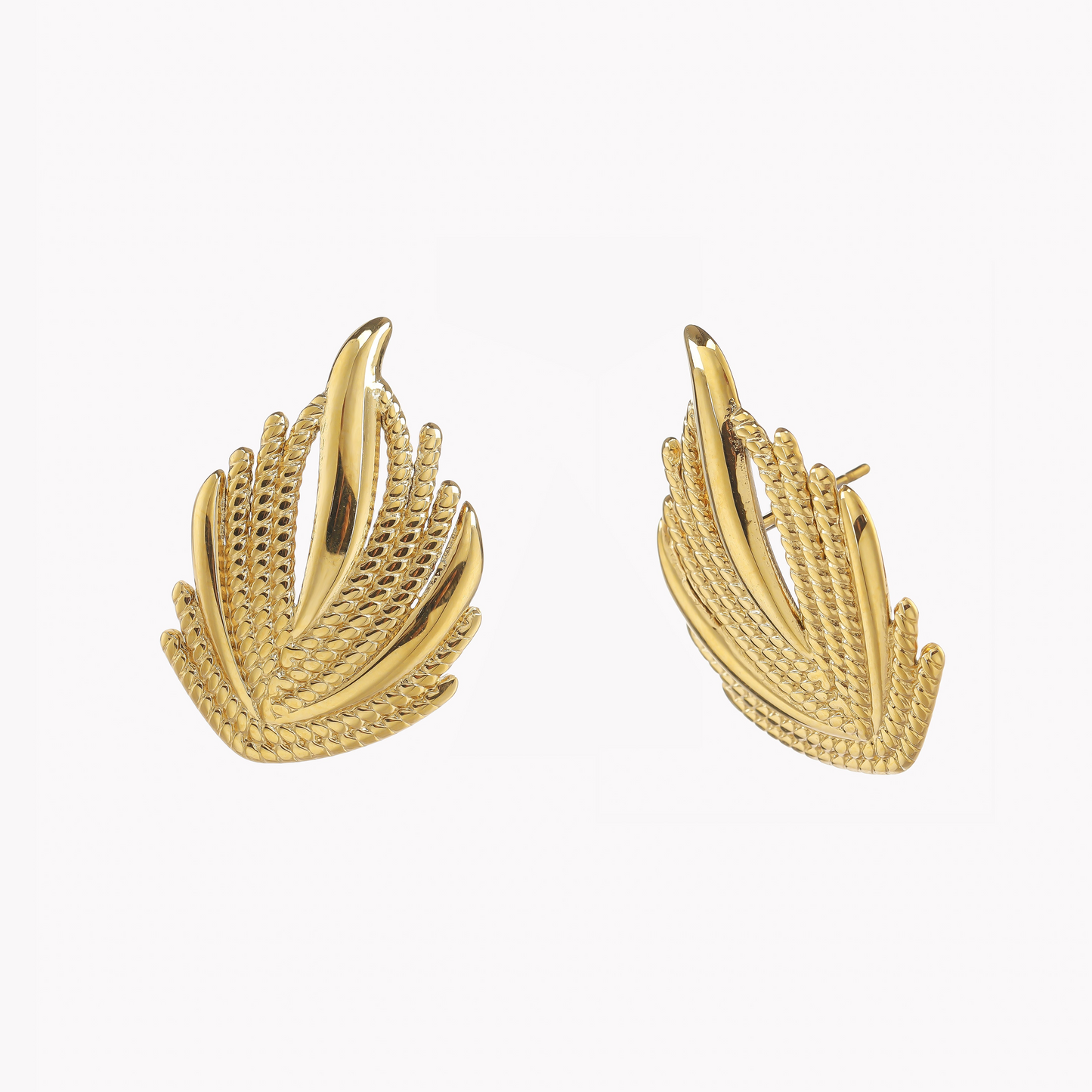 Sculpted Leaf Stud Earrings