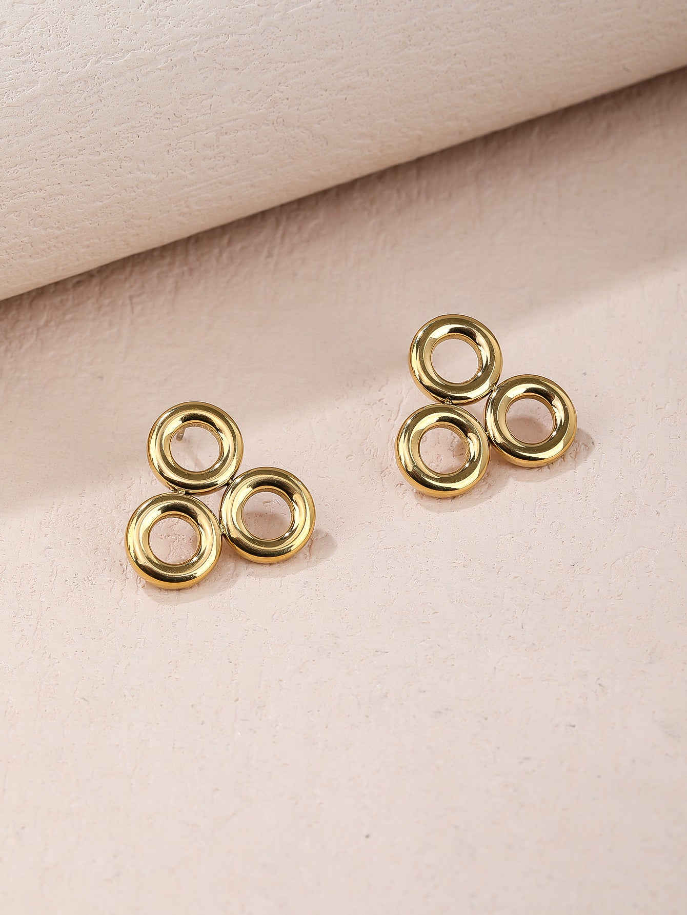 Three Linked Circles Studs Earrings