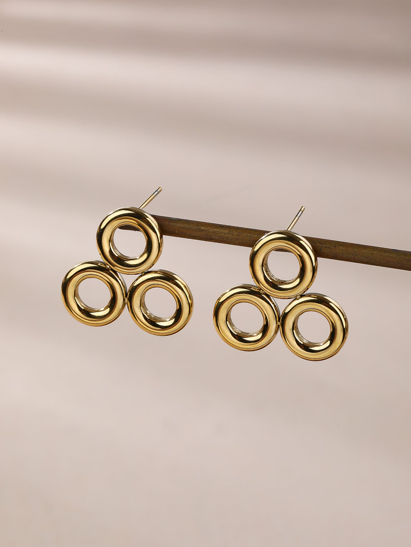 Three Linked Circles Studs Earrings