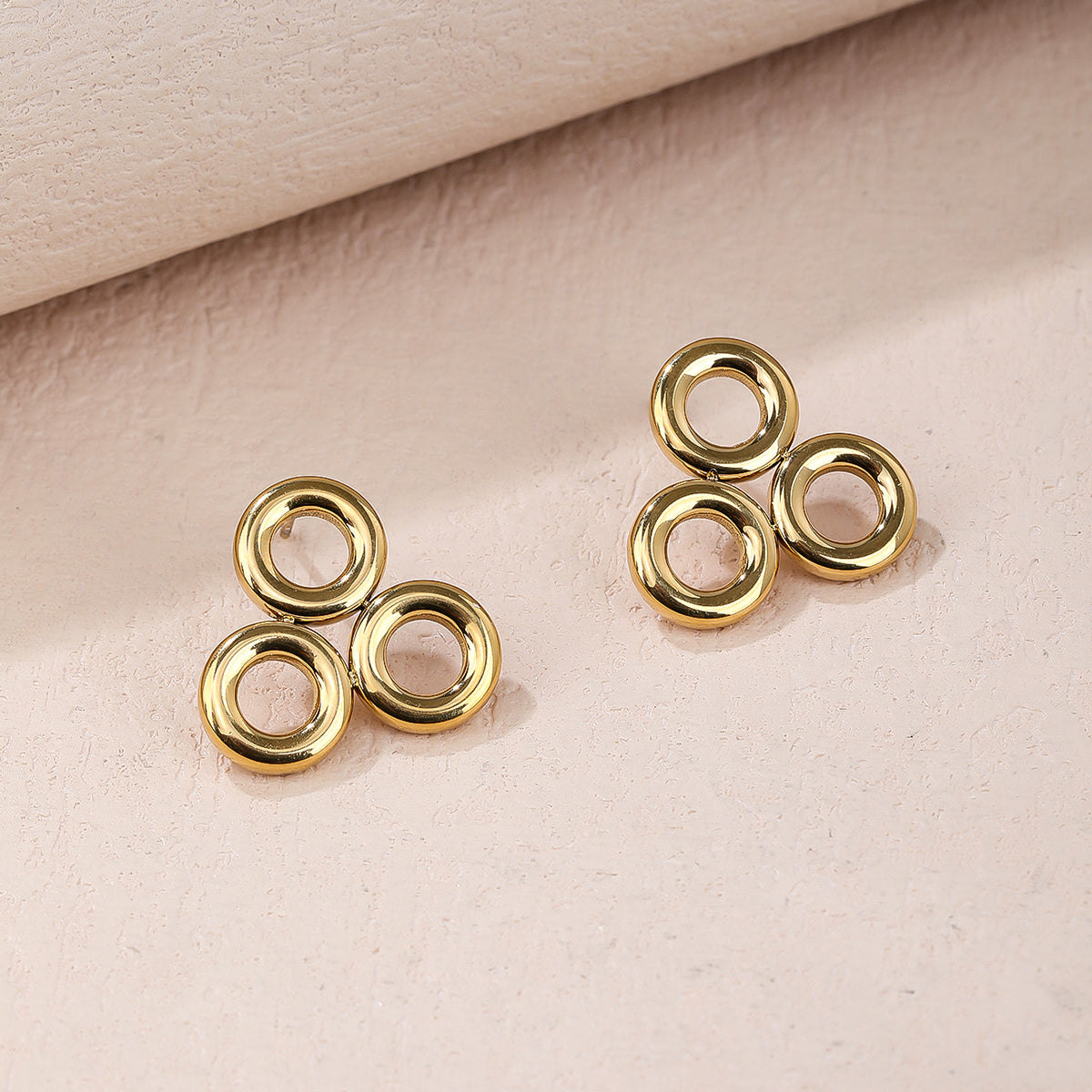 Three Linked Circles Studs Earrings