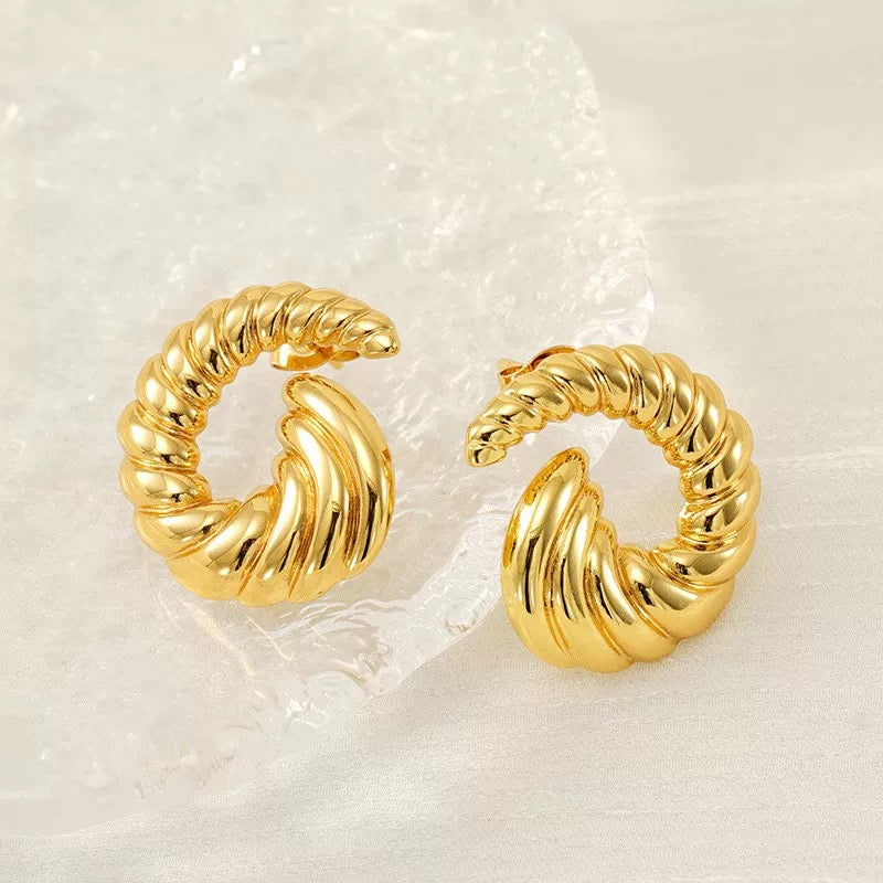 Bold Spiral Horn Shape Earrings