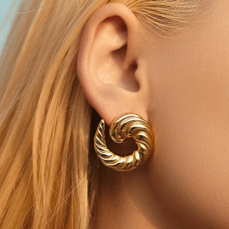 Bold Spiral Horn Shape Earrings