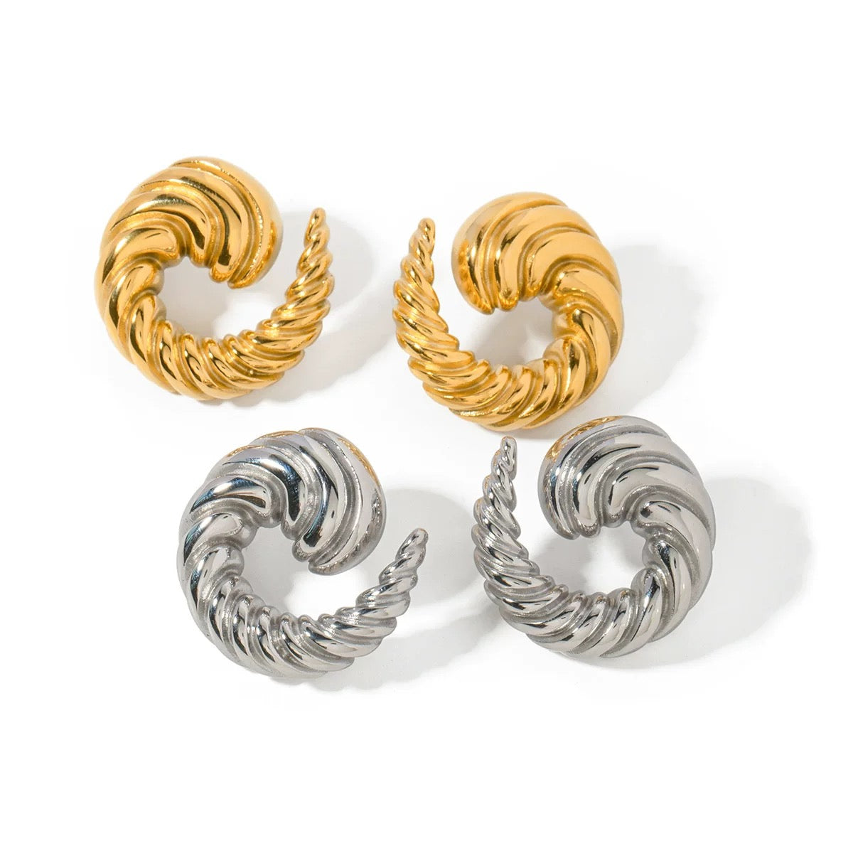 Bold Spiral Horn Shape Earrings